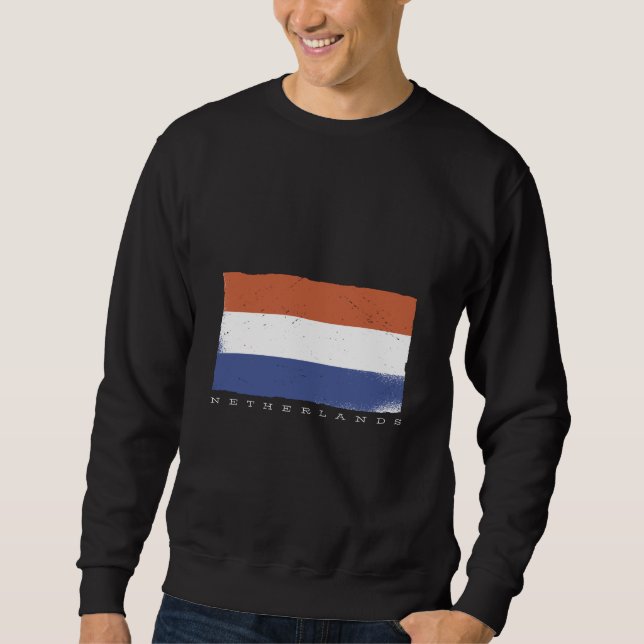 Sweatshirt Drapeau de la Hollande avec le texte Pays-Bas (Devant)