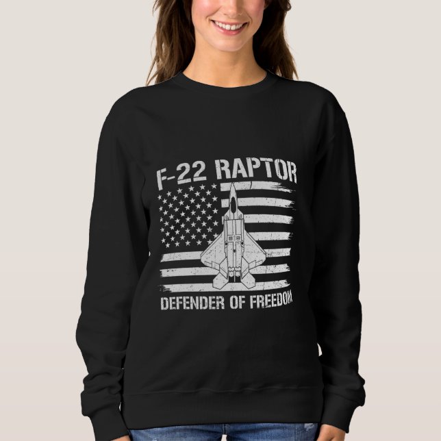 Sweatshirt Drapeau de la liberté défenseur F-22 Raptor Chasse (Devant)
