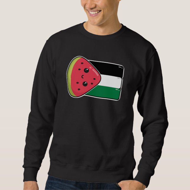 Sweatshirt Drapeau de la Palestine mignonne avec Palestin san (Devant)