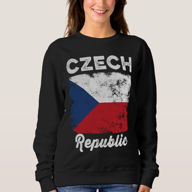 Sweatshirt Drapeau de la République tchèque en détresse  Homm (Devant)