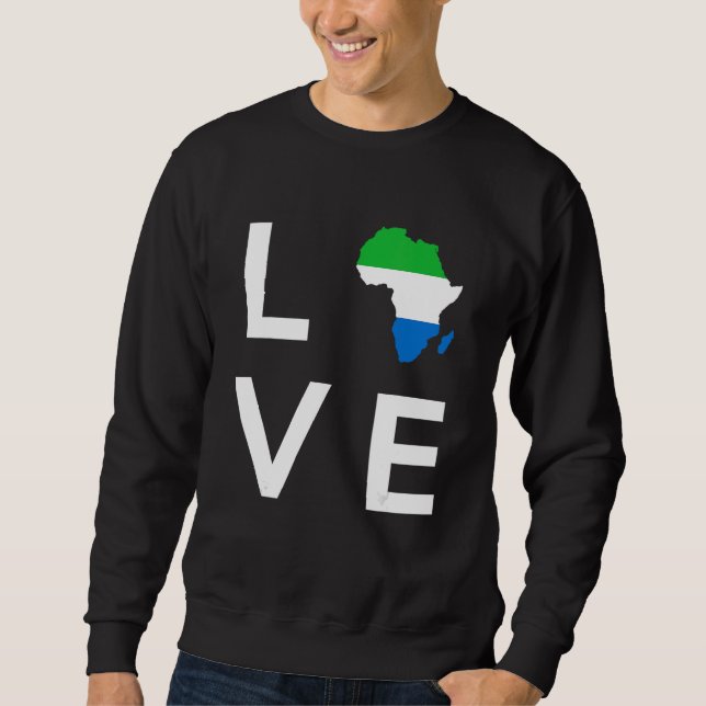 Sweatshirt Drapeau de la Sierra Leone Amour Afrique Continent (Devant)