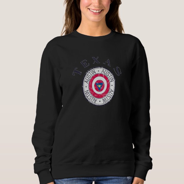 Sweatshirt Drapeau de la ville d'Austin Sceau de l'État du Te (Devant)