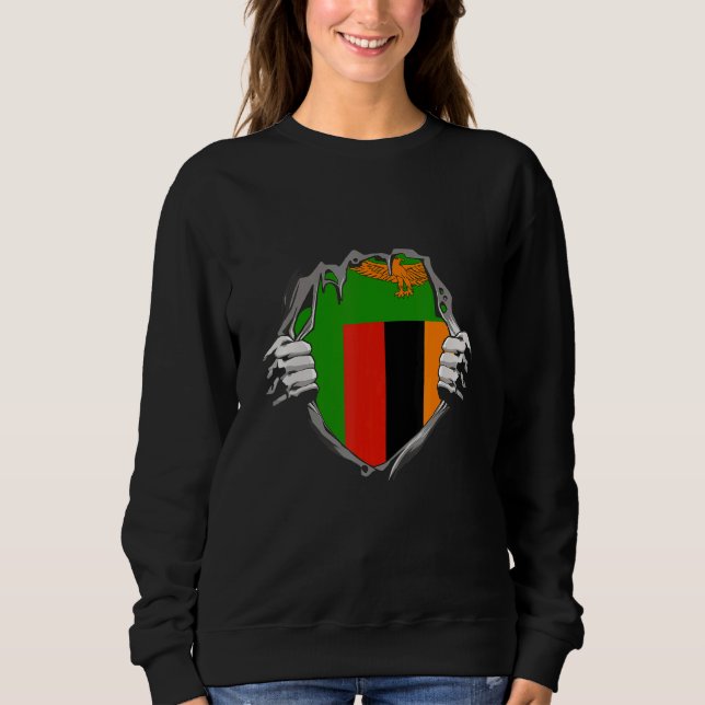 Sweatshirt Drapeau de la Zambie (Devant)