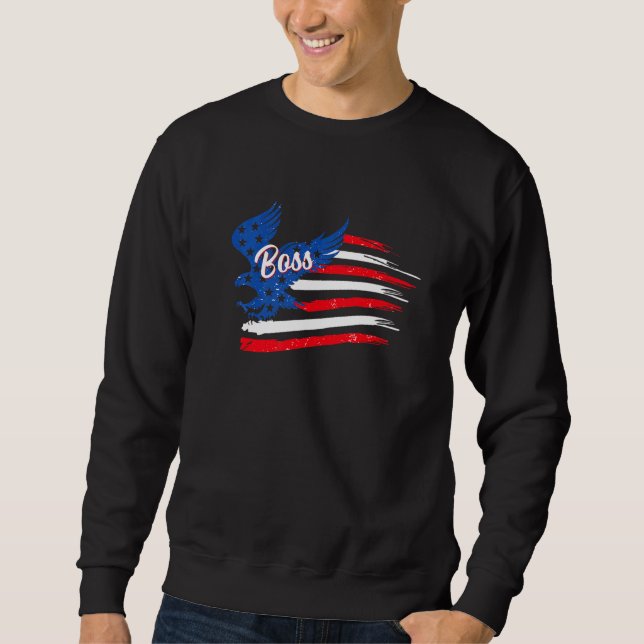 Sweatshirt Drapeau de l'aigle 4 juillet mâle (Devant)