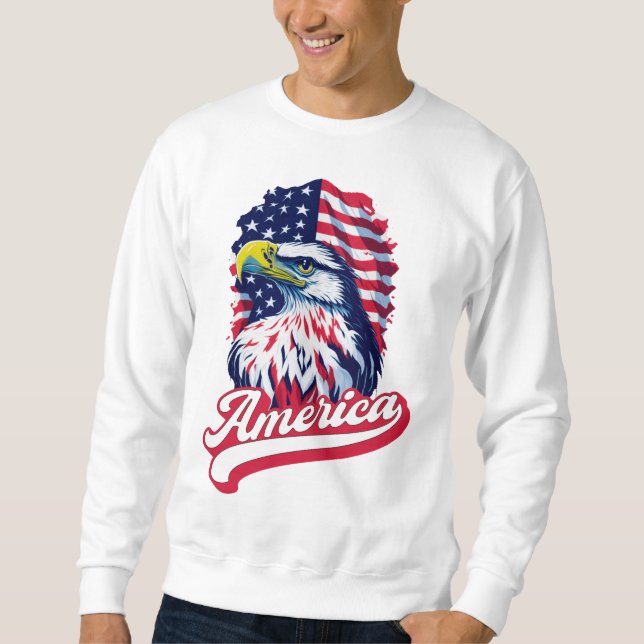 Sweatshirt Drapeau de l'Aigle Américain (Devant)