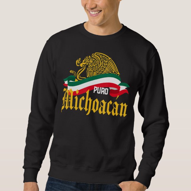 Sweatshirt Drapeau de l'aigle jaune du Michoacán Mexique Puro (Devant)
