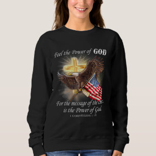 Sweatshirt Drapeau de l'aigle Patriot chrétien Usa Une nation