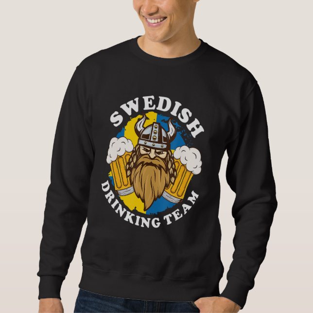 Sweatshirt Drapeau de l'équipe suédoise de boisson Beer Alcoh (Devant)