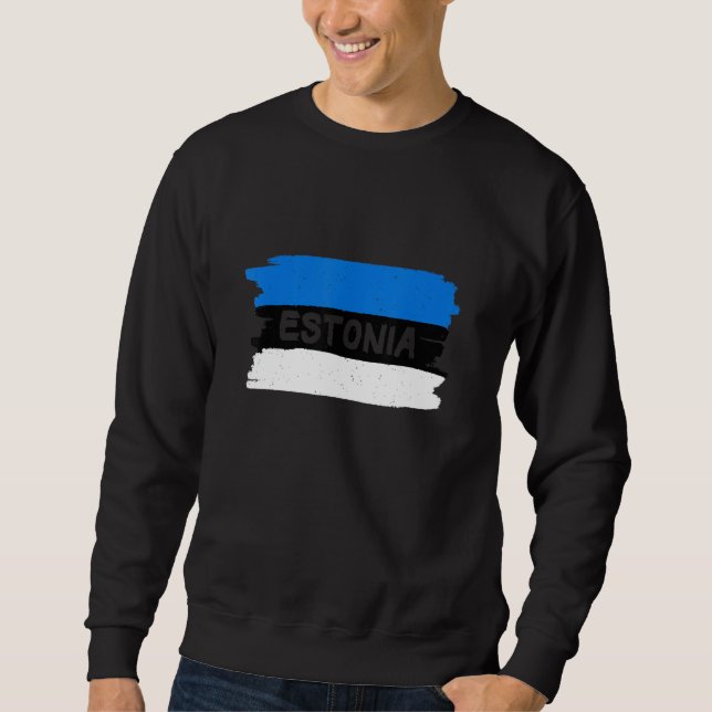 Sweatshirt Drapeau de l'Estonie cool (Devant)