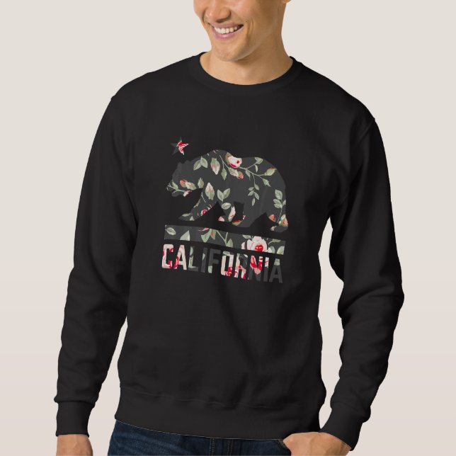Sweatshirt Drapeau de l'État de l'Ours de Californie Rose flo (Devant)