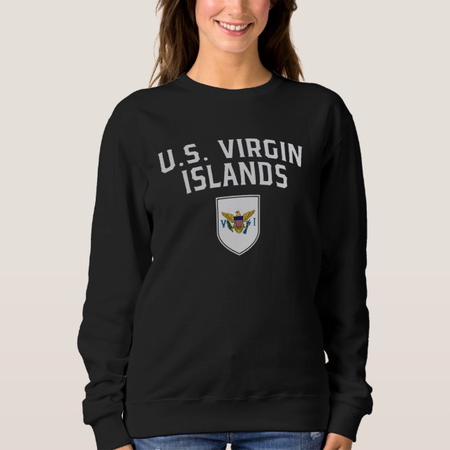 Sweatshirt Drapeau de l'île Vierge des États-Unis Bouclier cl (Devant)