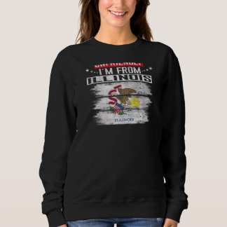 Sweatshirt Drapeau de l'Illinois Je ne suis pas hostile Je su