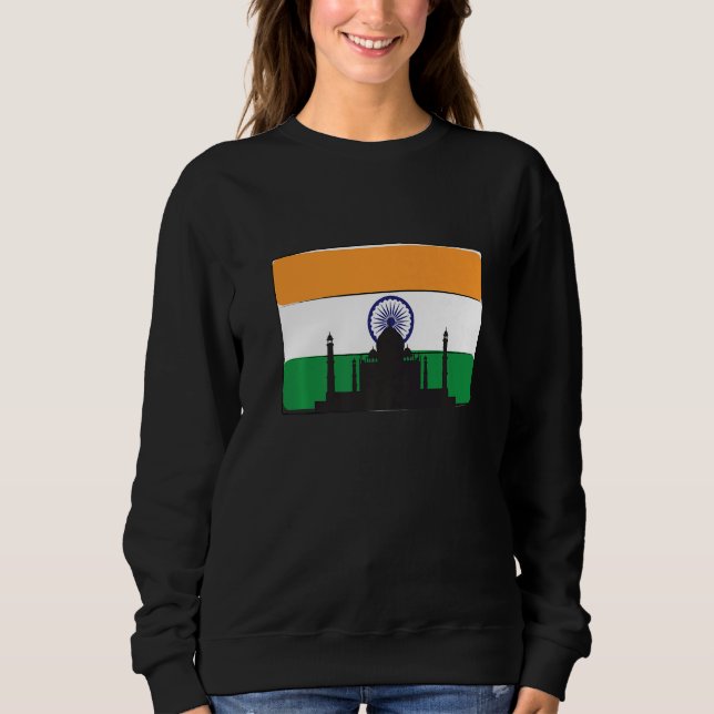 Sweatshirt Drapeau de l'Inde avec la silhouette du Taj Mahal  (Devant)