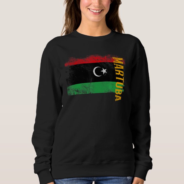 Sweatshirt Drapeau De Martuba Libye Pour Les Libyens Hommes F (Devant)