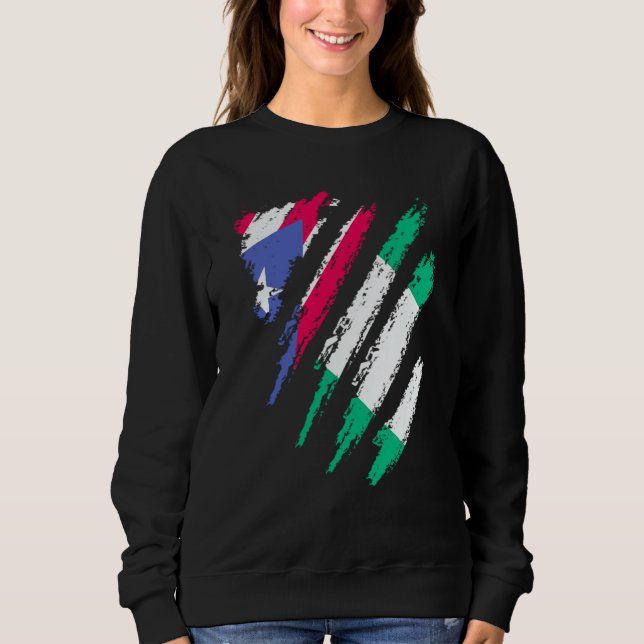 Sweatshirt Drapeau de Porto Rico Nigéria Patriot Pays Cultivé (Devant)