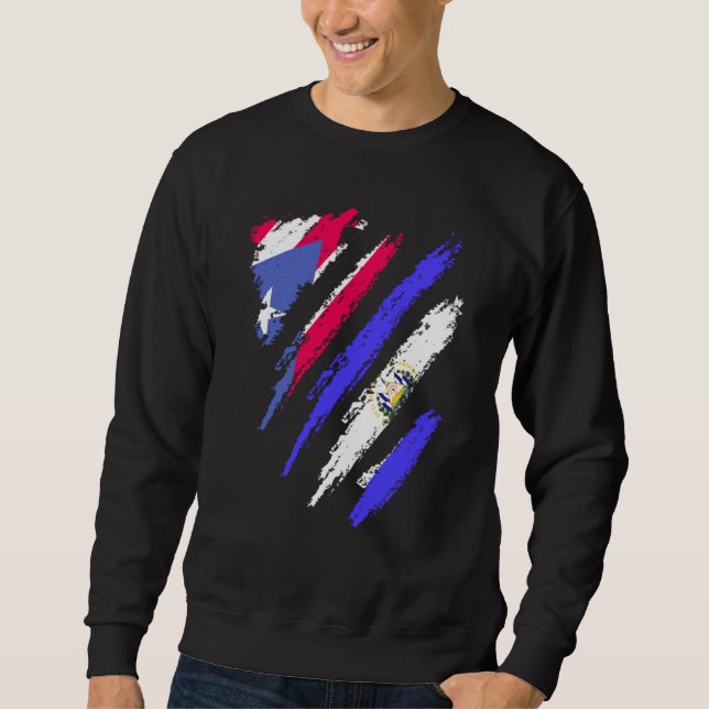 Sweatshirt Drapeau de Porto Rico Patriot pays cultivé El Salv (Devant)