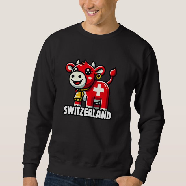 Sweatshirt Drapeau de vache suisse Suisse Alpes suisses migno (Devant)