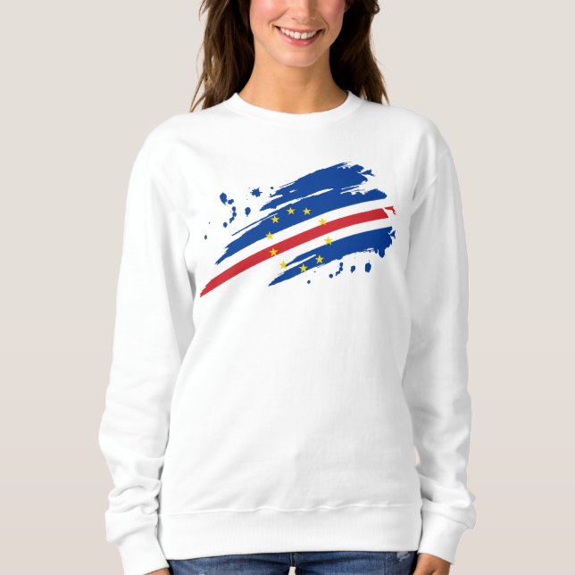 Sweatshirt Drapeau déchiré de Cabo Verde (Devant)
