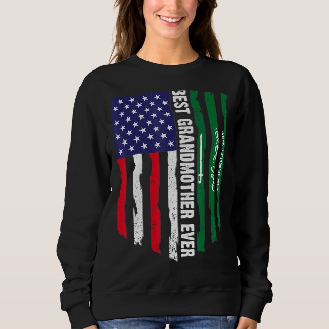 Sweatshirt Drapeau des États-Unis et drapeau de l'Arabie saou (Devant)