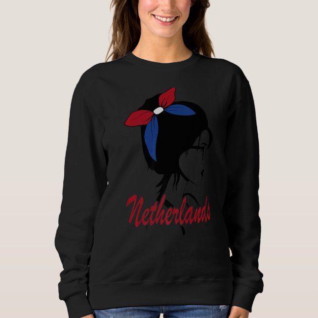 Sweatshirt Drapeau des femmes néerlandaises filles de Pays-Ba (Devant)