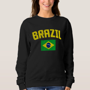 Sweatshirt Drapeau des supporters de football brésiliens Fier