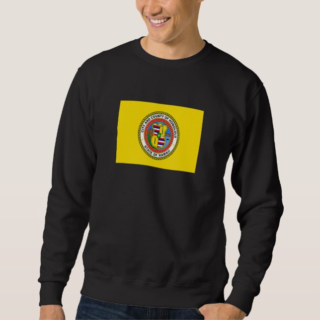 Sweatshirt Drapeau d'Honolulu Hawaï (Devant)