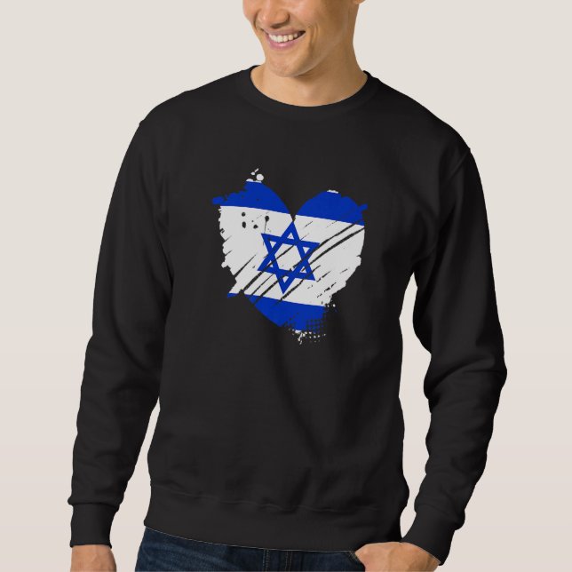 Sweatshirt Drapeau d'Israël J'aime Israël C'est dans mon ADN  (Devant)