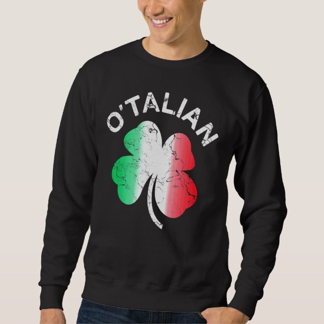 Sweatshirt Drapeau d'Italie Shamrock O'talian St Patrick (Devant)
