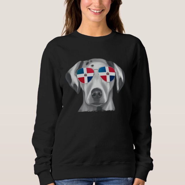 Sweatshirt Drapeau dominicain Drapeau Dalmatien Lunettes de s (Devant)