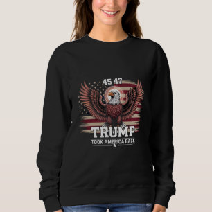 Sweatshirt Drapeau du 45e et 47e président Trump 2025 Aigle A