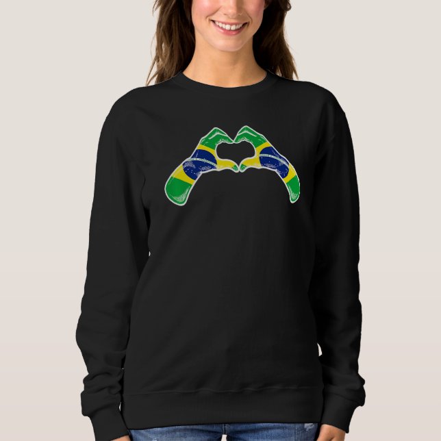 Sweatshirt Drapeau du Brésil Cœur brésilien   (Devant)