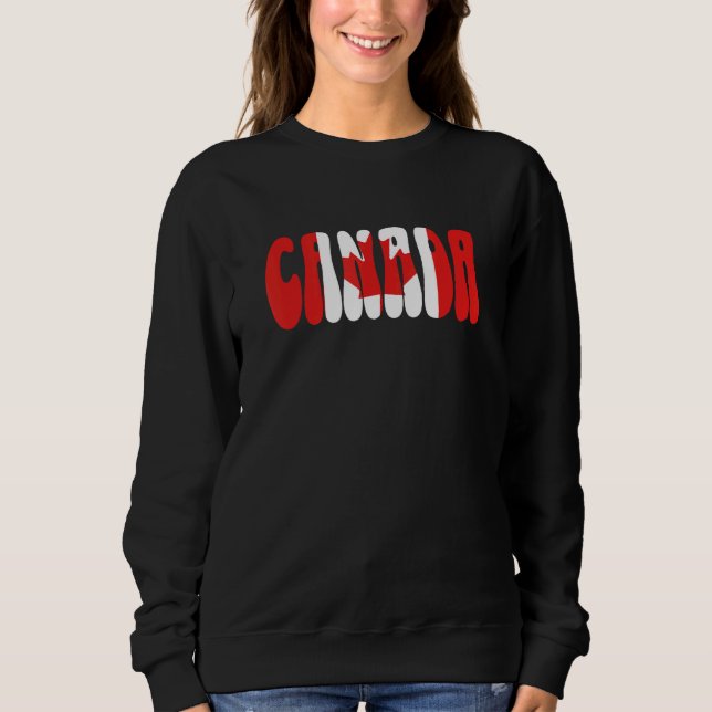 Sweatshirt Drapeau du Canada Souvenir de vacances Canadien Am (Devant)