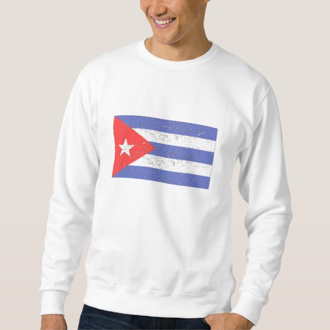 Sweatshirt Drapeau du Cuba (affligé) (Devant)