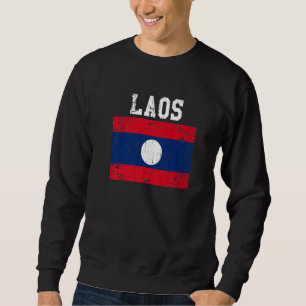 Sweatshirt Drapeau du Laos Vintage rétro Racines laotiennes