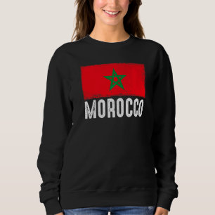 Sweatshirt Drapeau du Maroc Football Vintage Fan Équipe de fo