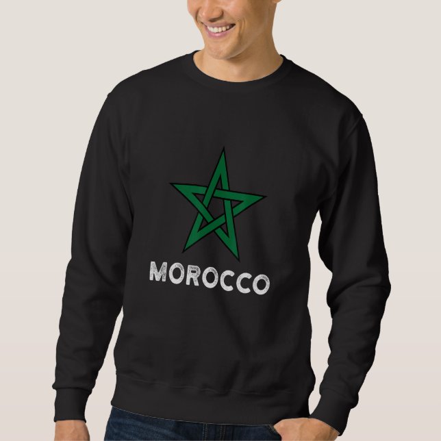 Sweatshirt Drapeau du Maroc hommes femmes enfants Maroc Drape (Devant)