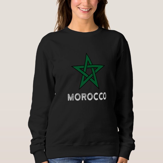 Sweatshirt Drapeau du Maroc hommes femmes enfants Maroc Drape (Devant)