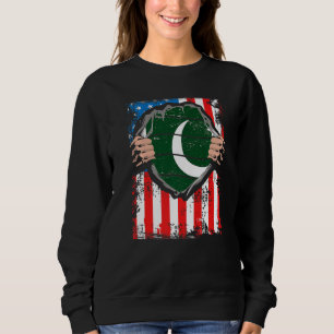 Sweatshirt Drapeau du Pakistan patriotique cultivé américano-