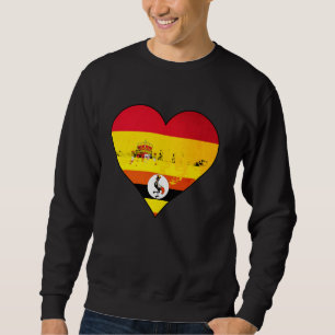 Sweatshirt Drapeau du patrimoine cardiaque espagnol et ougand