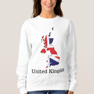 Sweatshirt Drapeau du Royaume-Uni dans un design de carte - S