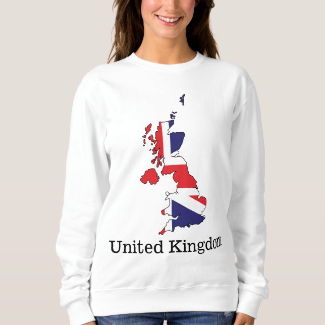 Sweatshirt Drapeau du Royaume-Uni dans un design de carte - S (Devant)