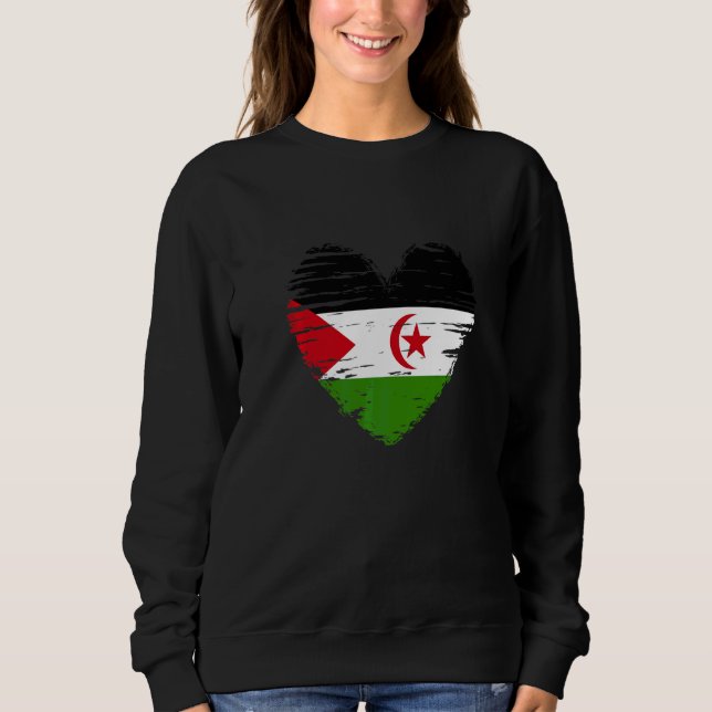 Sweatshirt Drapeau du Sahara Occidental Drapeau de la Croix d (Devant)