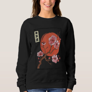 Sweatshirt Drapeau du Soleil Japonais Cerisier en Fleur Esthé