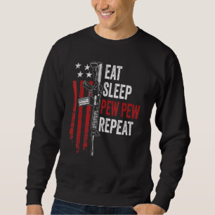 Sweatshirt Drapeau Eat Sleep Pew Répéteur propriétaire d'un p