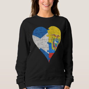 Sweatshirt Drapeau écossais équatorien Coeur