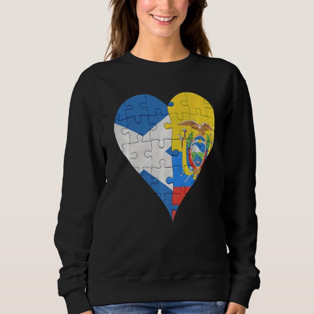 Sweatshirt Drapeau écossais équatorien Coeur (Devant)