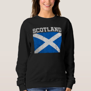 Sweatshirt Drapeau écossais et écossais amusant Patiné