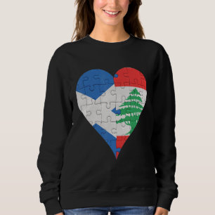 Sweatshirt Drapeau écossais libanais Heart