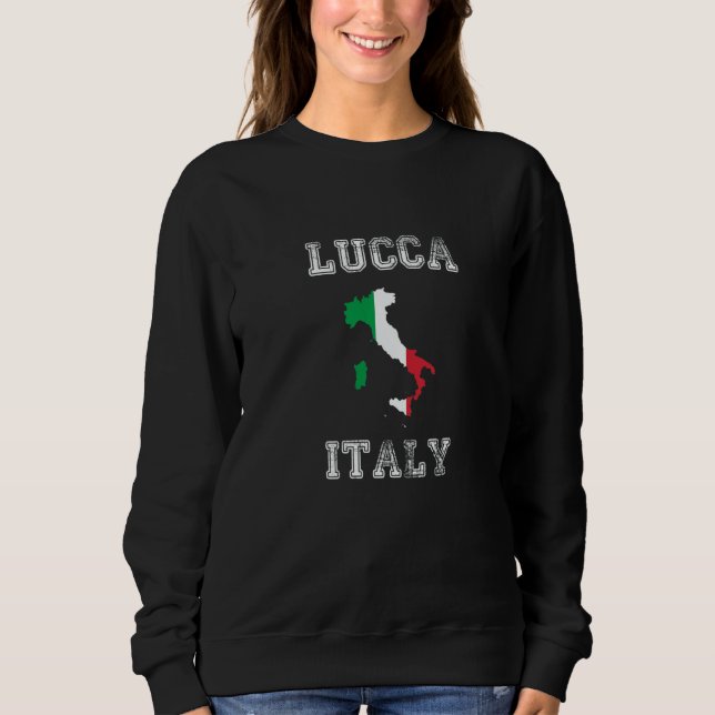 Sweatshirt Drapeau en détresse d'Italie Fierté de Lucques (Devant)