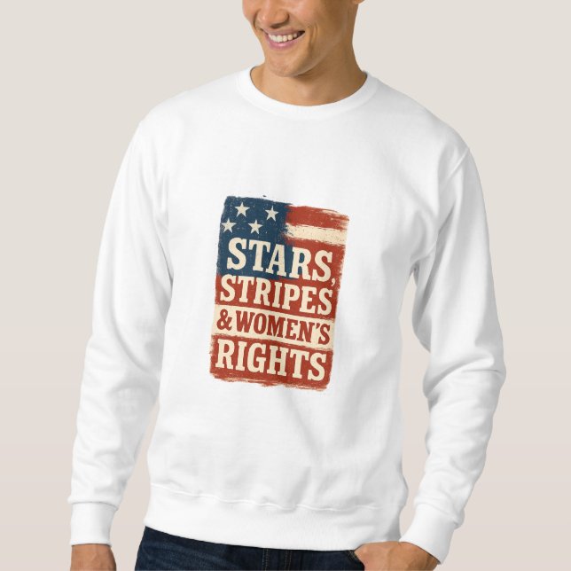Sweatshirt Drapeau en détresse Stars, Stripes & Droits des Fe (Devant)